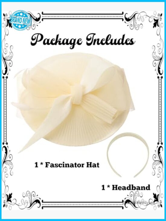 Elegant Feathered Fascinator Hat with Headband Derby Tea Party Wedding Vintage main image 7